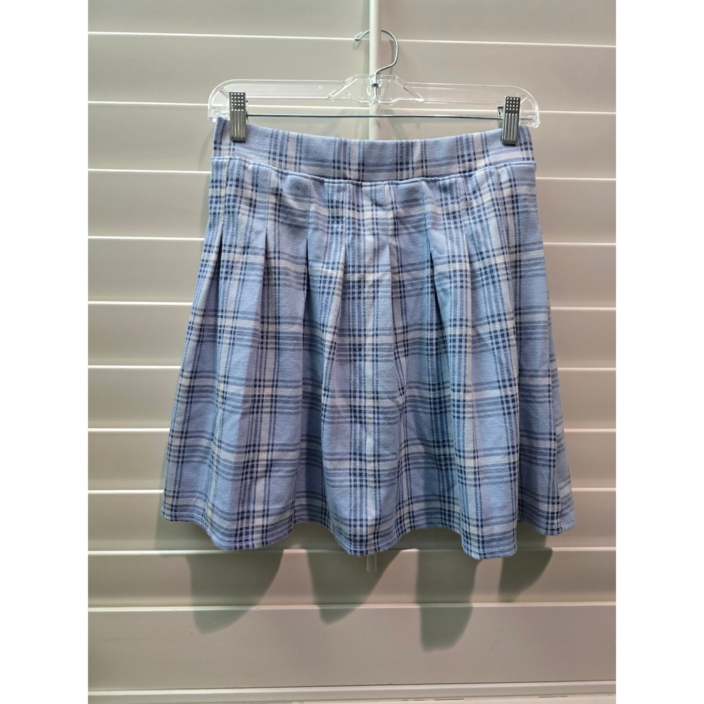 Blue Plaid Preppy SO Harry Potter Tennis Y2K 90s Mini Skirt Vintage Size XL